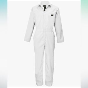 Natural Uniforms Mens White Long Sleeve Coveralls Zippered size Medium